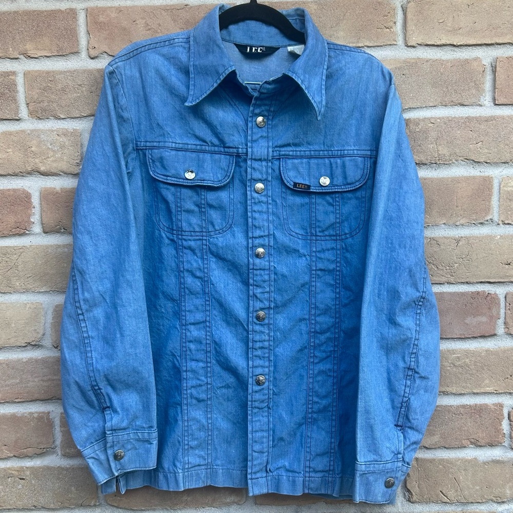 Vintage 1960s Lee Denim Shirt  Shacket Western Cowboy  Snap Front Made USA